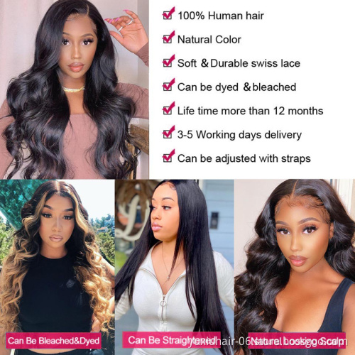 Body Wave Lace Front Human Hair Wigs  Lace Closure 13X4 Frontal Wigs Mid-length Wigs Pre-Plucked India Remy Cuticle Aligned Hair